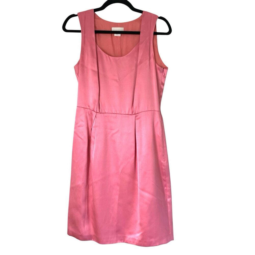 J Crew Dress Women 6 Pink 100% Silk Satin Barbiecore Preppy Wedding Guest Luxe